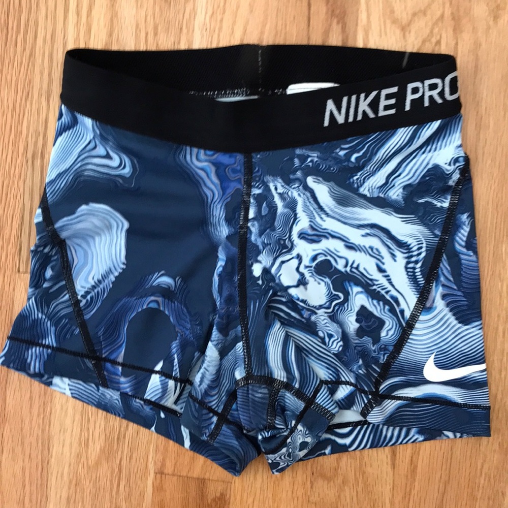 Blue water print Nike pro spandex